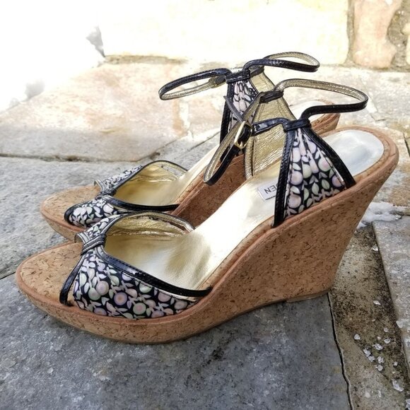 Steve Madden Lynbrook Cork Platform Wedge Sandals - Picture 4 of 12